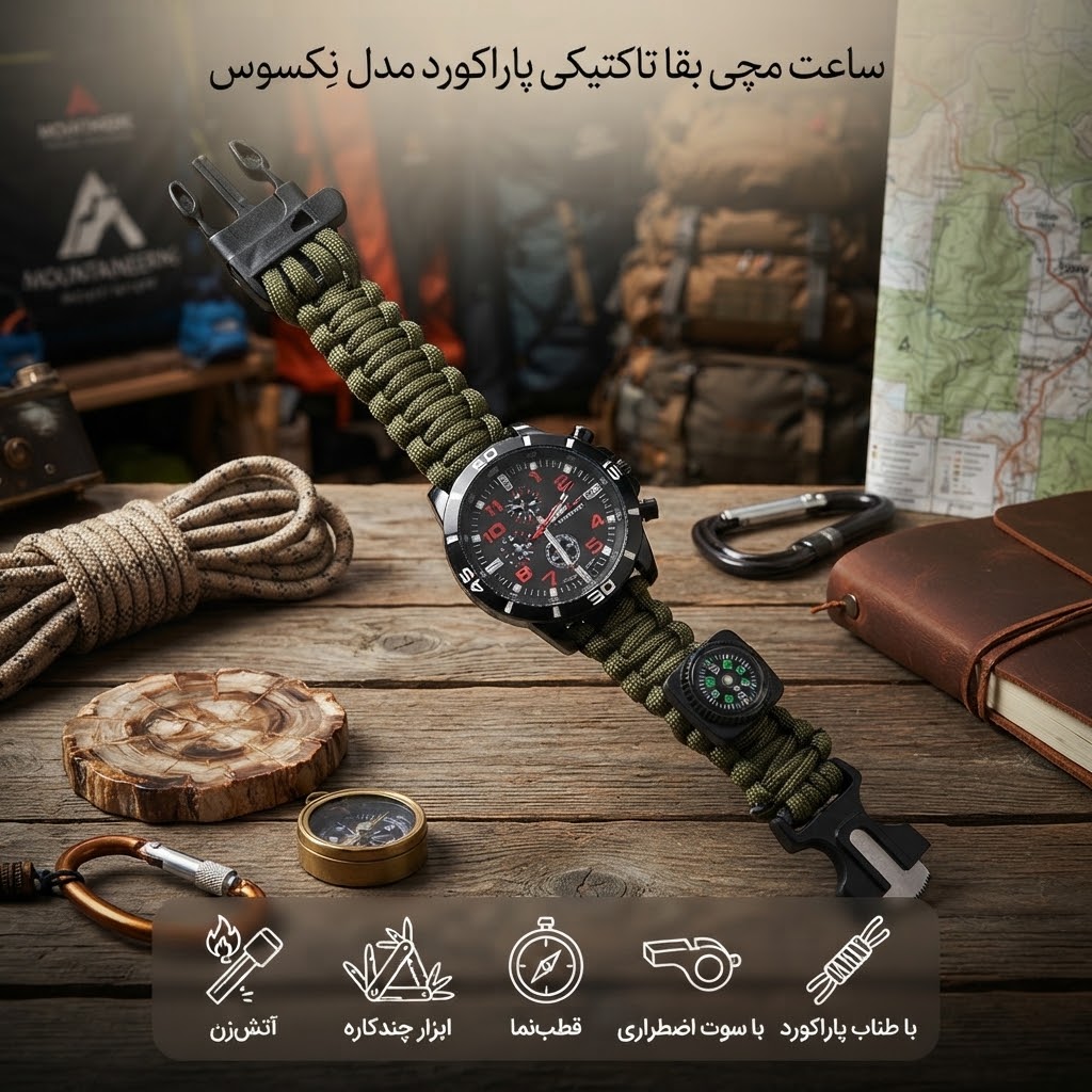 ساعت پاراکورد تاکتیکال سبز