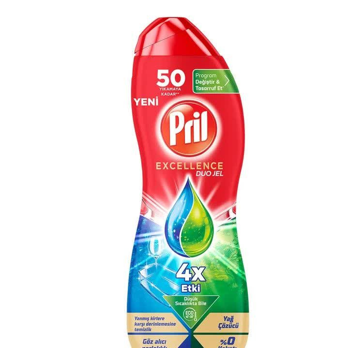 ژل ماشین ظرفشویی پریل Pril Excellence Duo Jel حجم 900 میلیلیتر، 