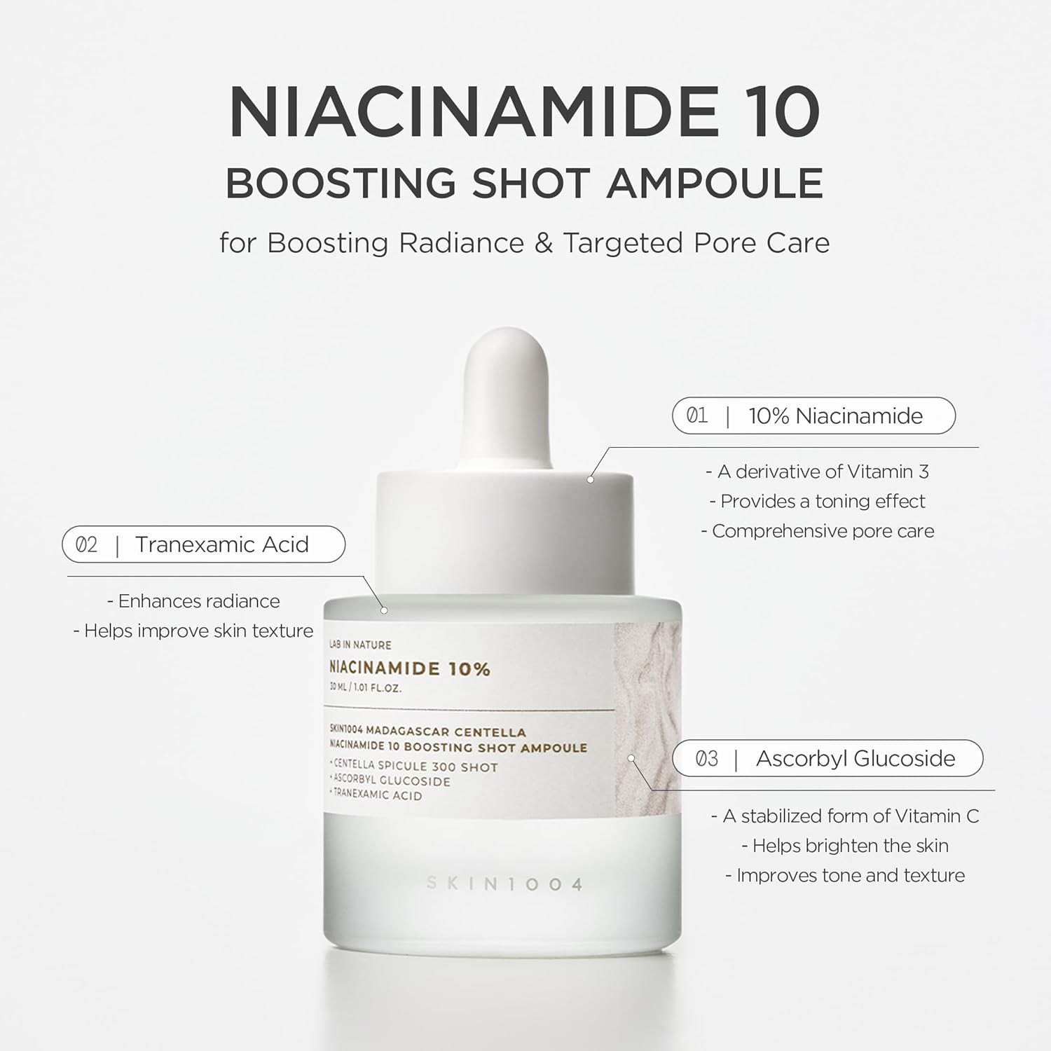 آمپول نیاسینامید 10 اسکین1004 SKIN1004 Madagascar Centella Niacinamide 10 Boosting Shot Ampoule 9ml