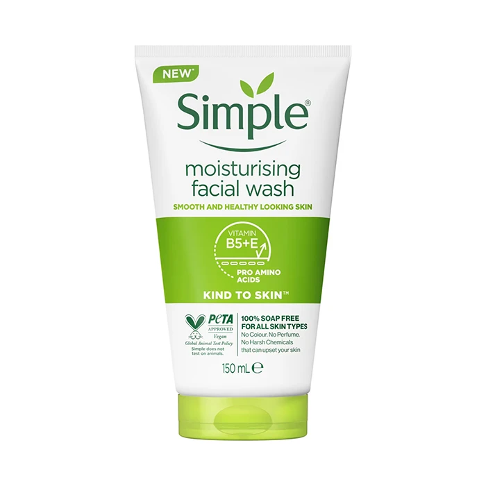 ژل شستشوی صورت سیمپل مدل Moisturising حجم 150 میلیلیتر