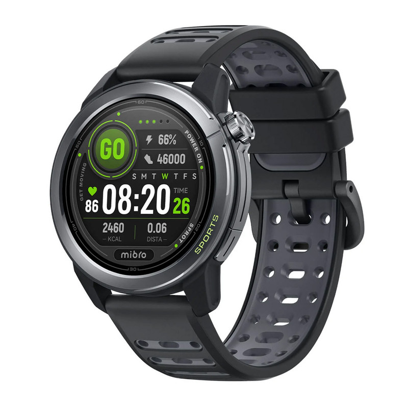 ساعت هوشمند 46 میلیمتری میبرو مدل GS Active2 با بند سیلیکونی