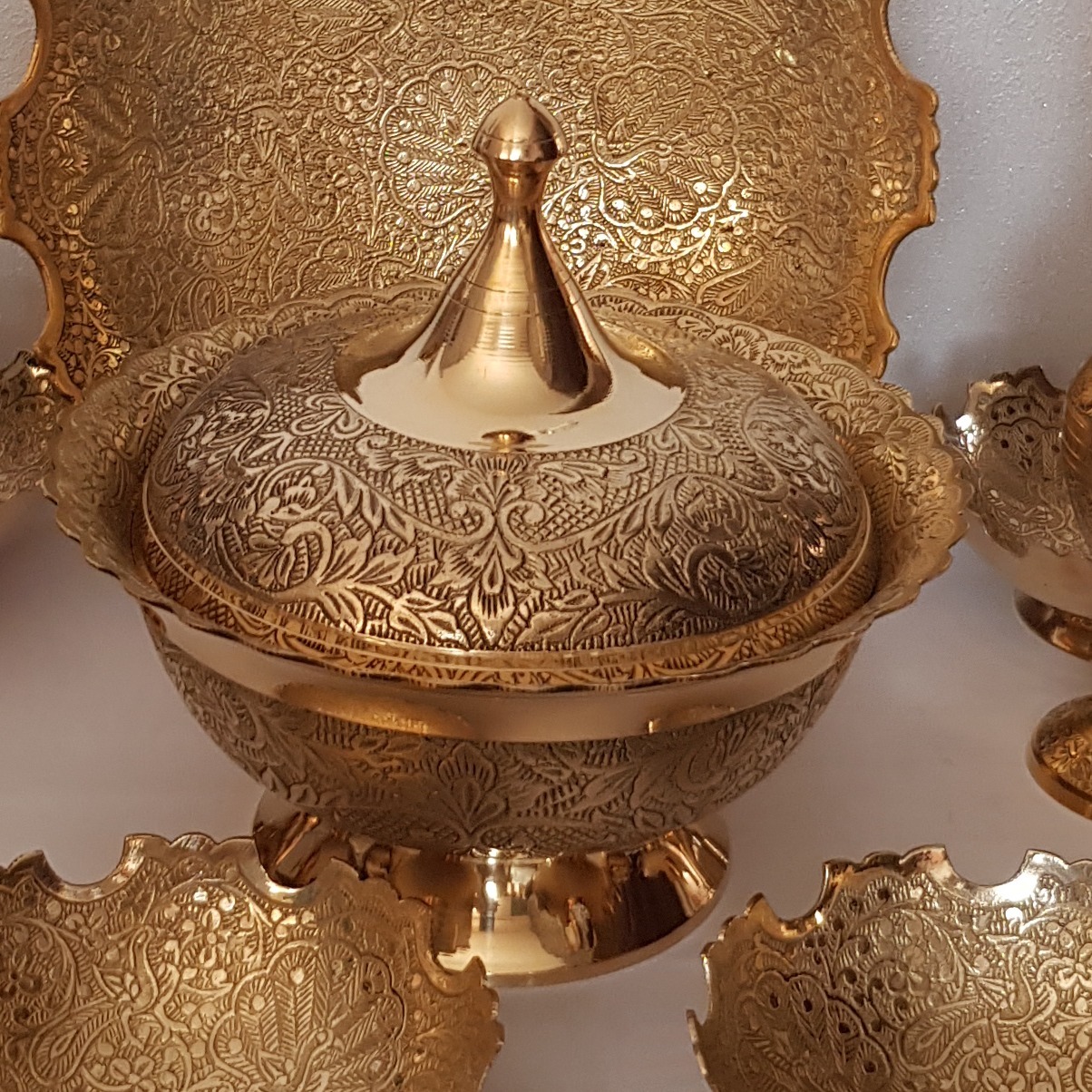 آجیل خوری برنجی درب دار وارداتب کم یاب