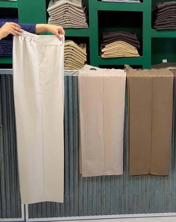 شلوار پارچه ای مدل بگ کج راه پشت کمرکش