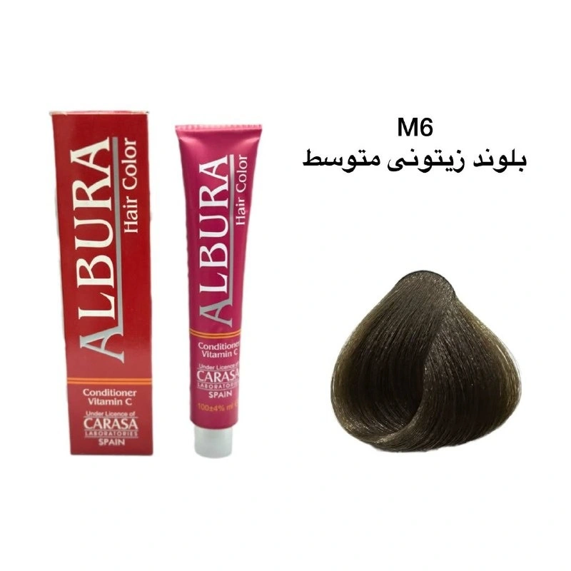رنگ موی آلبورا شماره M6-7.2 بلوند زیتونی متوسط
