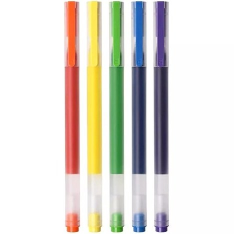 روان نویس ژله ای شیائومی بسته 5 عددی رنگی Xiaomi Mijia Jumbo Gel Pen MJZXB03WC