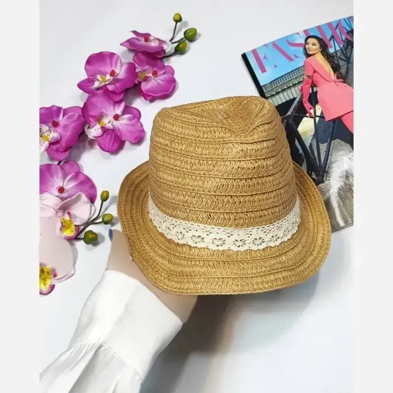 کلاه حصیری وارداتی فریسایز لبه 4 سانت (3)