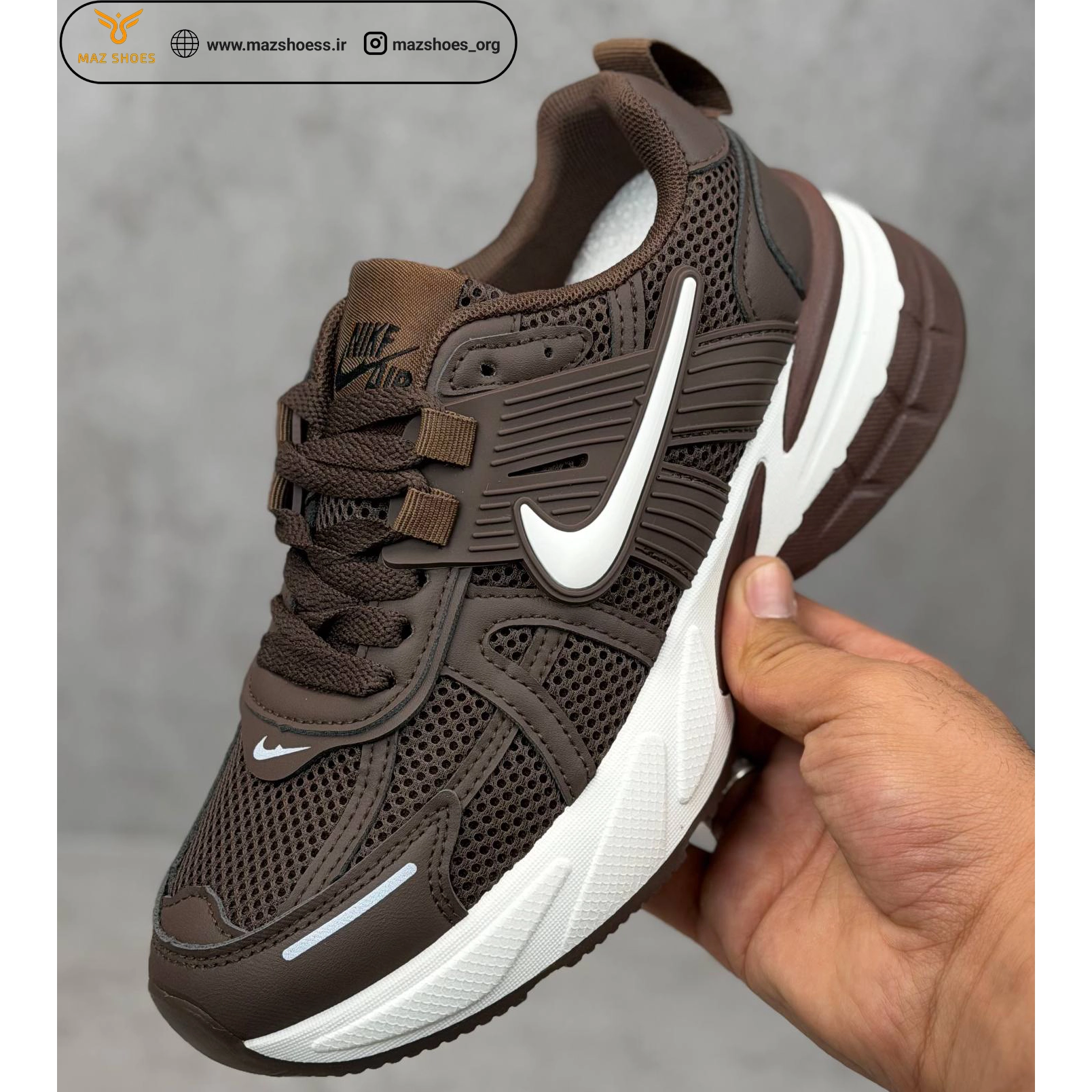 کفش زنانه نایک وی 2 کی ران سفید قهوه ای Nike V2K Run