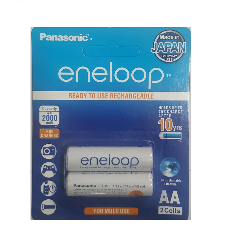 باتری قلمی قابل شارژ پاناسونیک مدل BK-3MCCE4BT Eneloop بسته 2 عددی