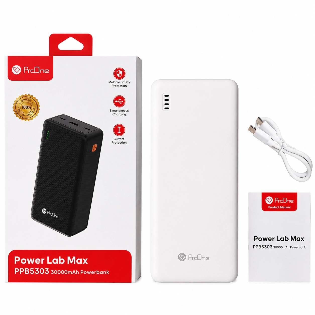 پاوربانک 30000 برند pro one مدل ppb5303