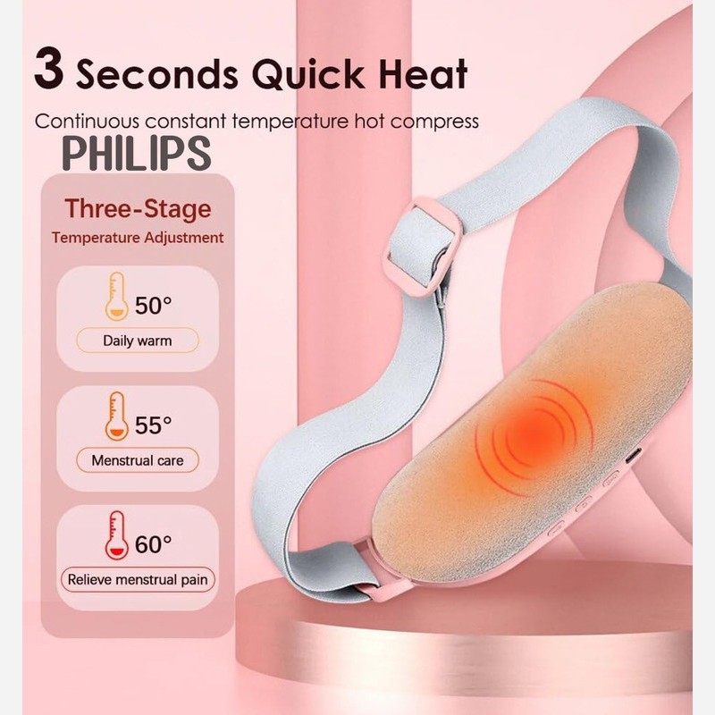 کمربند و شکم بند حرارتی قاعدگی فلیپس PHILIPS PROFESSIONAL NETHERLANDS 58763 دارای حرارت گرمایشی تسکین تا 60 درجه حرارت