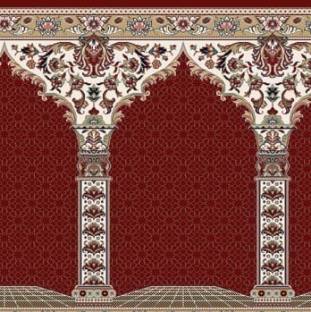 سجاده فرش محرابی کلاسیک با تاج گلدار سلطنتی و حاشیههای ظریف سنتی