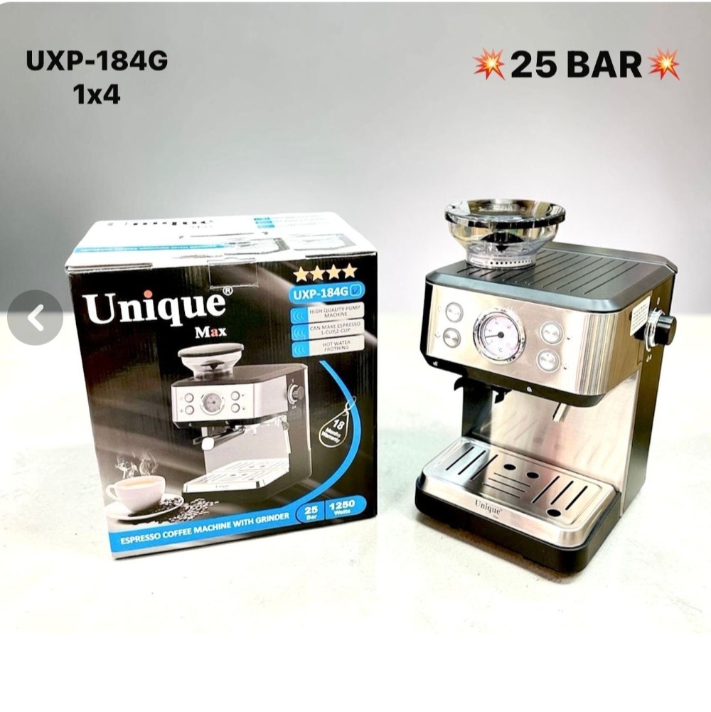 اسپرسو ساز یونیک مدل UXP184G با آسیاب قهوه 25 بار