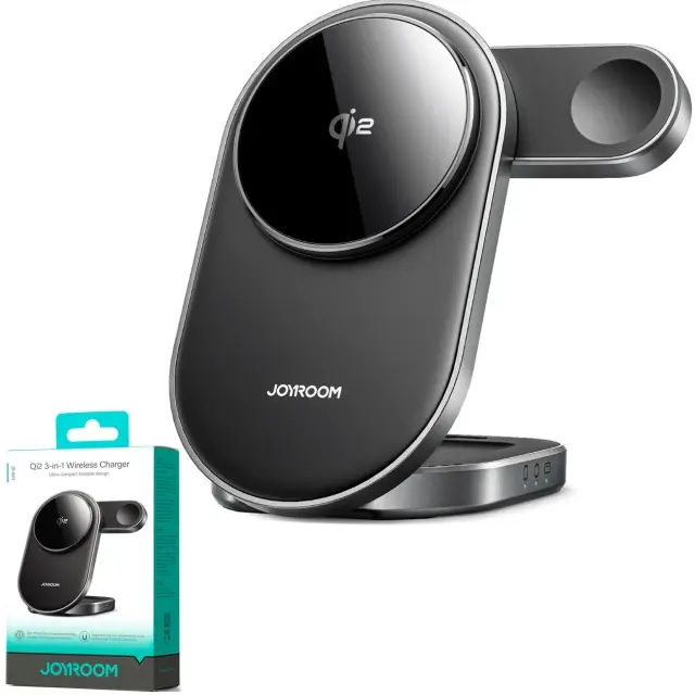 شارژر وایرلس رومیزی جویروم JOYROOM مدل JR-W17 سه کاره قبل خرید استعلام بگیرید