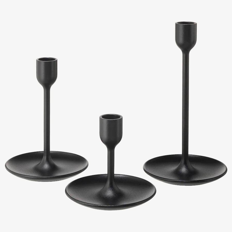 شمعدان مشکی 3 تایی ایکیا IKEA-FULLTALIG