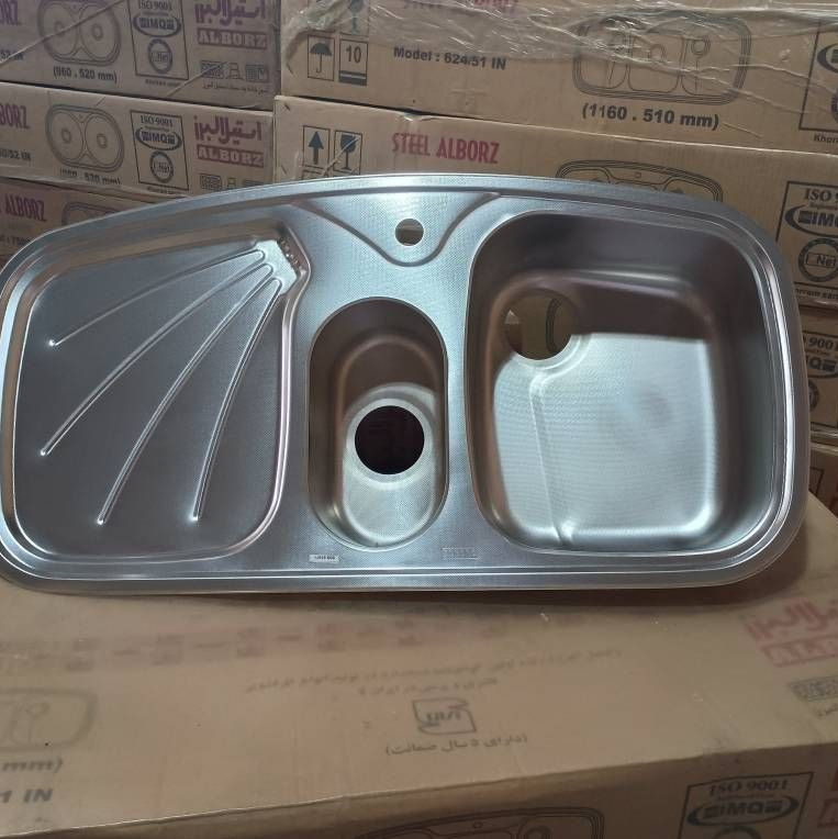 سینک استیل البرز 610 توکار سایز 50*100 فانتزی