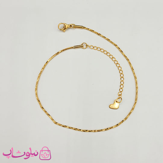 پابند زنانه طلایی مدل مارپیچ استیل کد 798