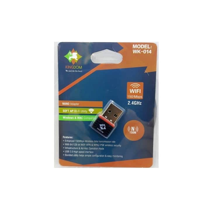 دانگل وای فای کینگدام مدل WK-014 | گیرنده USB WiFi بدون آنتن