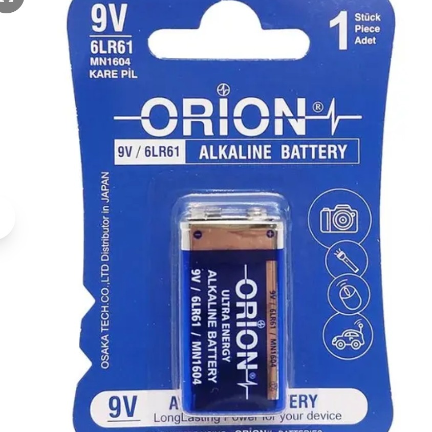باتری کتابی ALKALINE ORION مدل 6LR61جدید