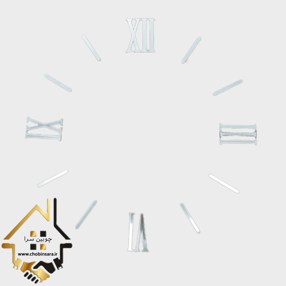 اعداد ونشانگر یونانی مولتی نقره ای ساعت دیواری