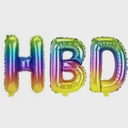 بادکنک فویلی طرح تولد مبارک مدل 16 اینچ HBD مجموعه 3 عددی