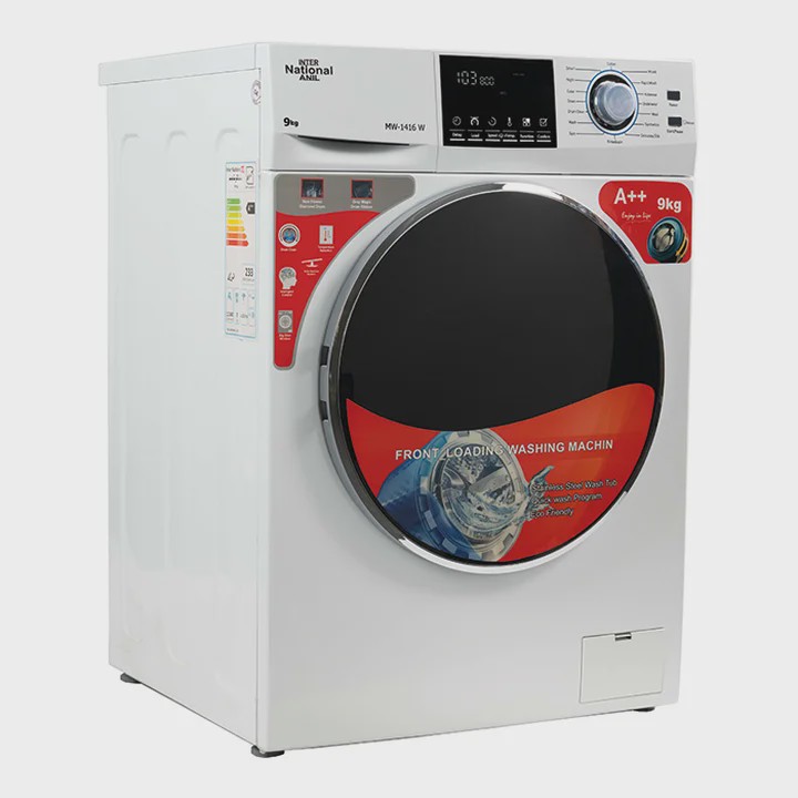 ماشین لباسشویی 9 کیلویی اینترناسیونال آنیل A++ رنگ سفید