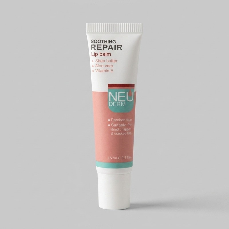 بالم لب مرطوبکننده و آبرسان نئودرم مدل Soothing Repair حجم 15 میلیلیتر با عصاره آلوئهورا، شیباتر و ویتامین E مناسب پو...