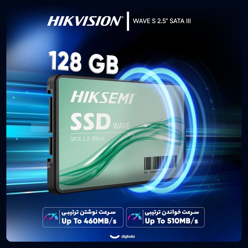 اس اس دی اینترنال SATA III هایک سمی مدل WAVE S ظرفیت 128 گیگابایت