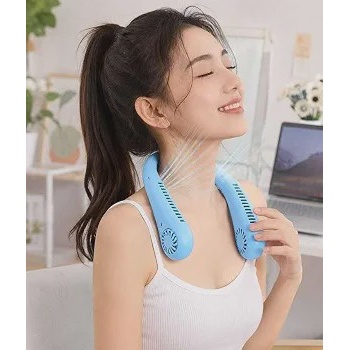 پنکه گردنی بدون پره Vaneless مدل Hanging Neck Fan شارژی USB، قابل حمل و بدون نیاز به دست