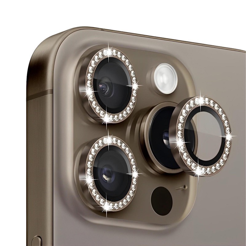 محافظ لنز دوربین گوف مدل رینگی نگین دار مناسب برای گوشی موبایل اپل iPhone 16 Pro 16 Pro Max