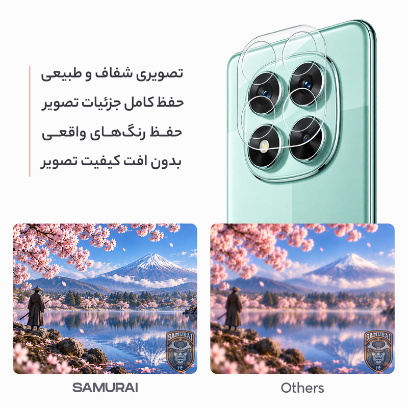 محافظ لنز دوربین سامورایی مدل Vitral مناسب برای گوشی موبایل موتورولا Edge 50 Fusion
