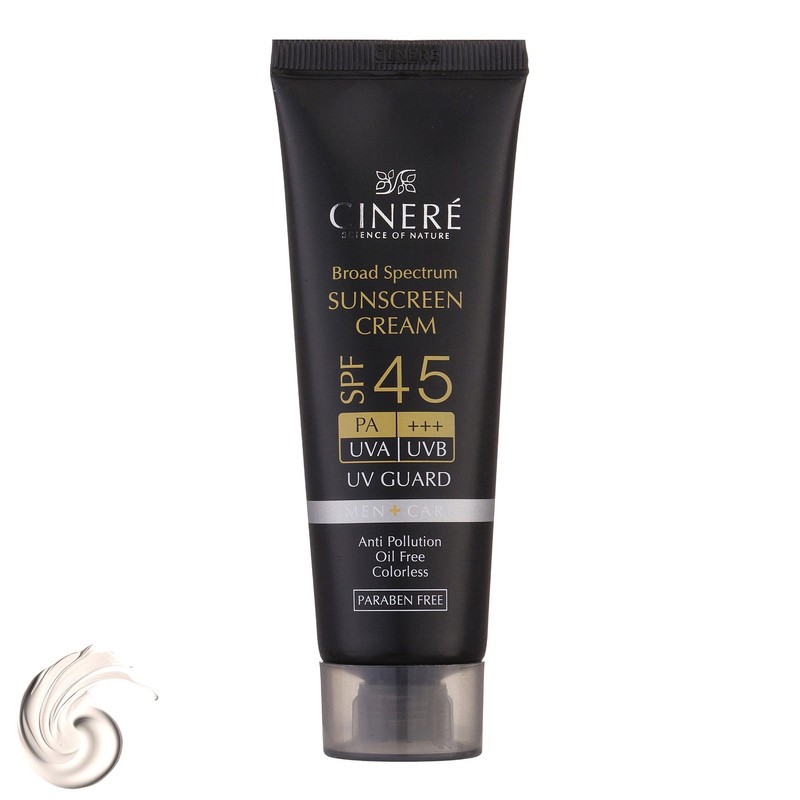 کرم ضدآفتاب آقایان SPF45 سینره، حجم 50 میلیلیتر