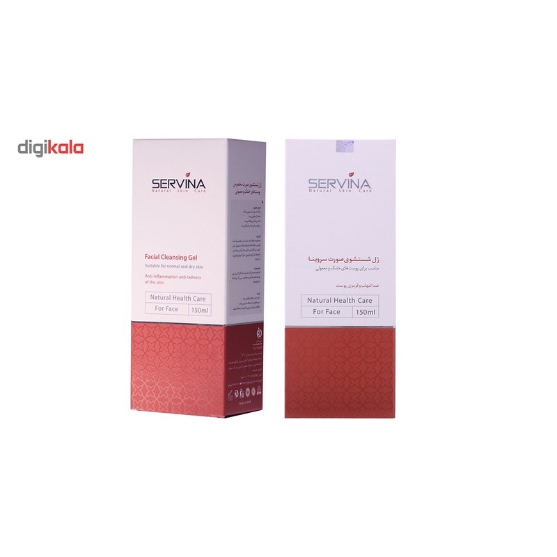 ژل شستوشوی صورت سروینا مخصوص پوستهای خشک و معمولی مدل Normal and Dry skin حجم 150میلیلیتر