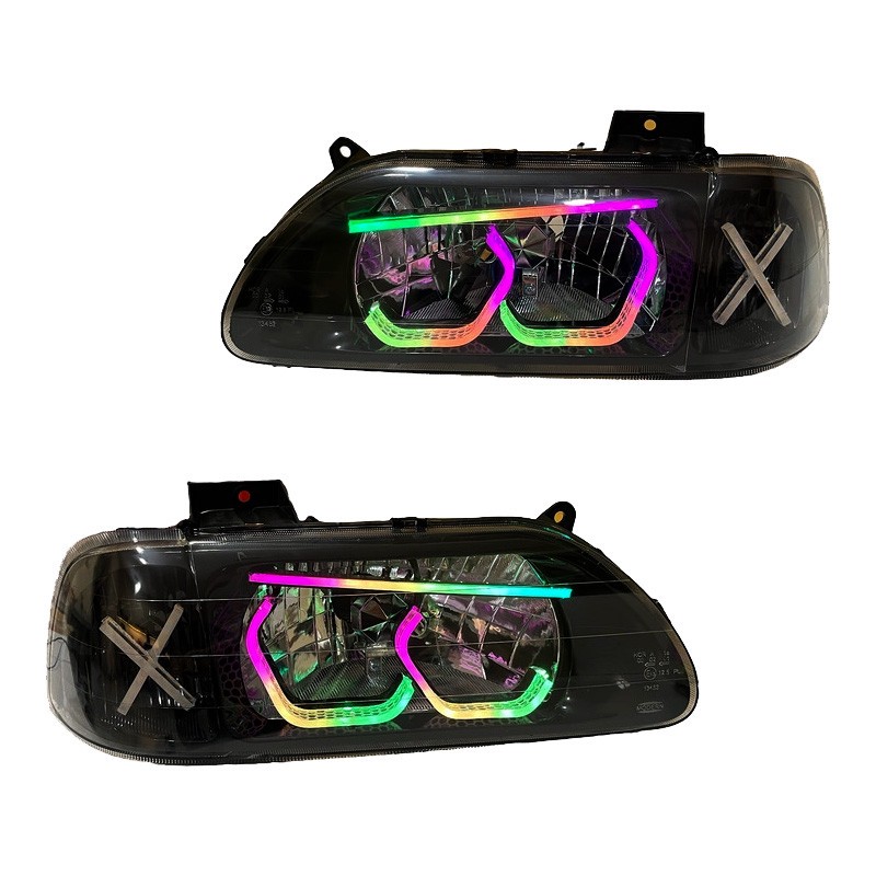 چراغ جلو خودرو گروه پژوهش صنعت مدرن مدل 3D-Hexa-X فولکالر مناسب برای پراید بسته دو عددی