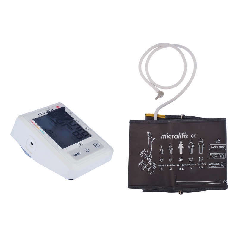 فشارسنج بازویی دیجیتال مایکرولایف مدل BP-B3 با حافظه ذخیره نتایج، مناسب بازو 22 تا 42 سانتی متر، منبع تغذیه باتری و ه...جدید