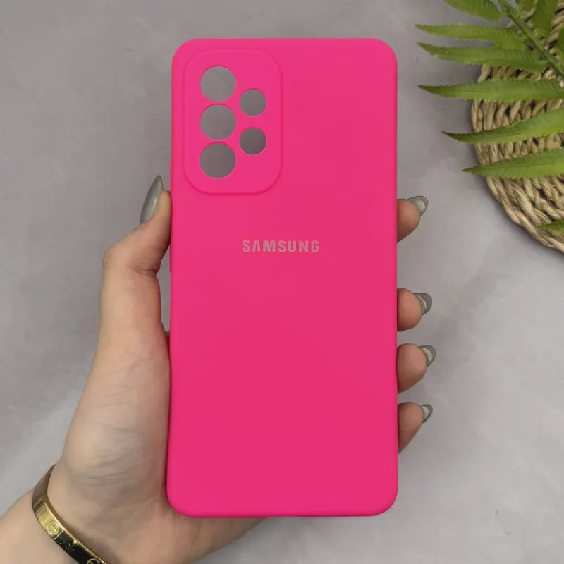 قاب گوشی Galaxy A53 سامسونگ سیلیکونی اورجینال پاک کنی سورا SORA درجه یک زیربسته سرخابی کد 165291