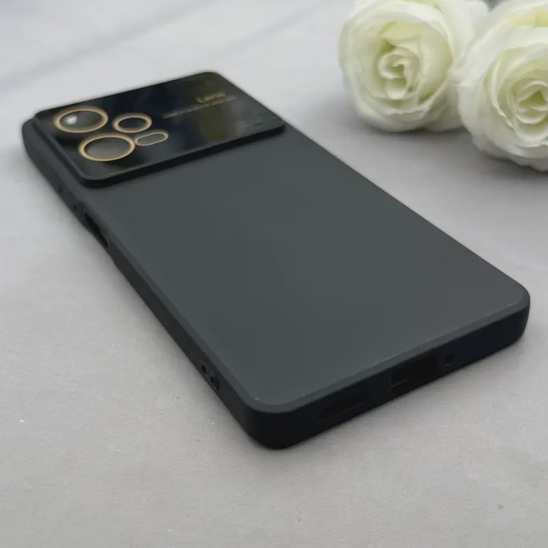 قاب گوشی Redmi Note 12 Pro 5G شیائومی سیلیکونی Camera Lens زیر بسته طرح 17 SERIES محافظ لنز دار مشکی کد E35-163411