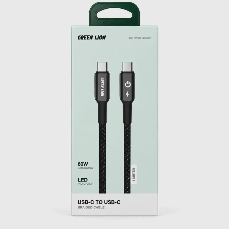 کابل Type-C به Type-C گرین لاین GNBRUC2UC 60W PD کد Z250-140721