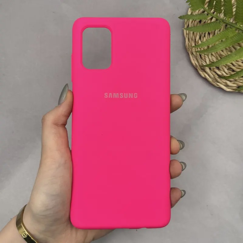 قاب گوشی Galaxy A71 سامسونگ سیلیکونی اورجینال پاک کنی سورا SORA درجه یک زیربسته سرخابی کد 165310