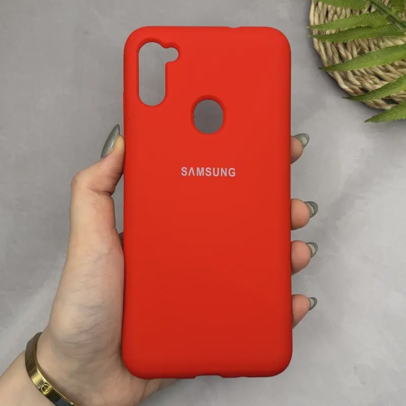 قاب گوشی Galaxy A11 - M11 سامسونگ سیلیکونی اورجینال پاک کنی سورا SORA درجه یک زیربسته قرمز کد 165339