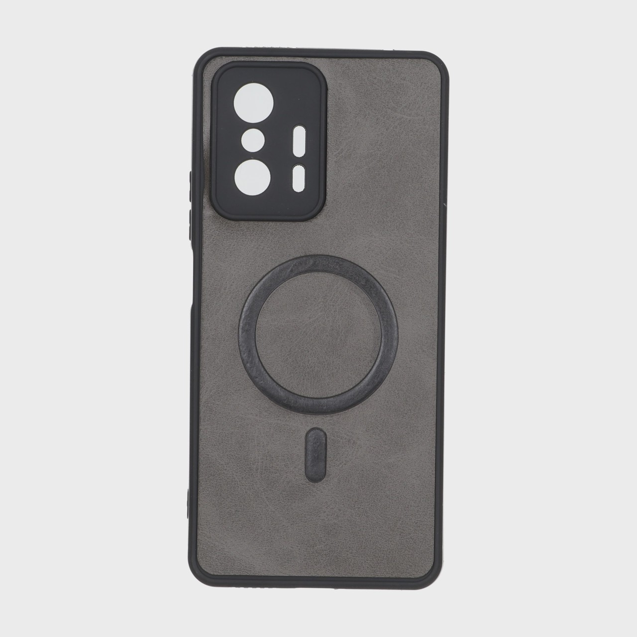 قاب گوشی Mi 11T - Mi 11T Pro شیائومی چرمی MP TPU طرح مگ سیف محافظ لنزدار خاکستری کد E25-164557