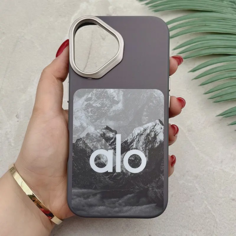 قاب گوشی iPhone 16 آیفون فانتزی اسپرت HARD لنز سیلور طرح alo کد 156682