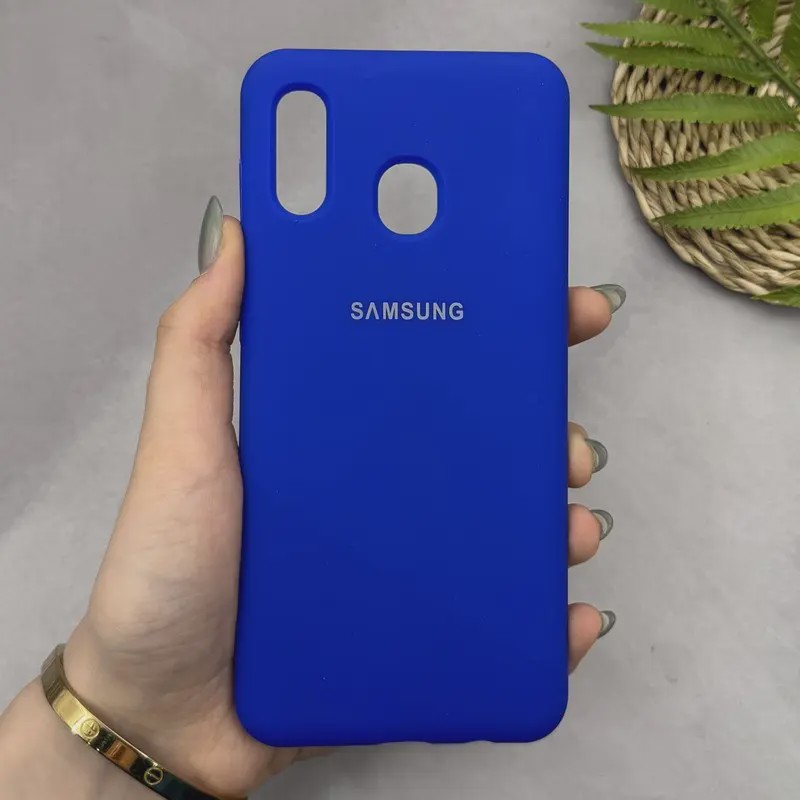 قاب گوشی Galaxy A20 - A30 سامسونگ سیلیکونی اورجینال پاک کنی سورا SORA درجه یک زیربسته آبی کاربنی کد 165375