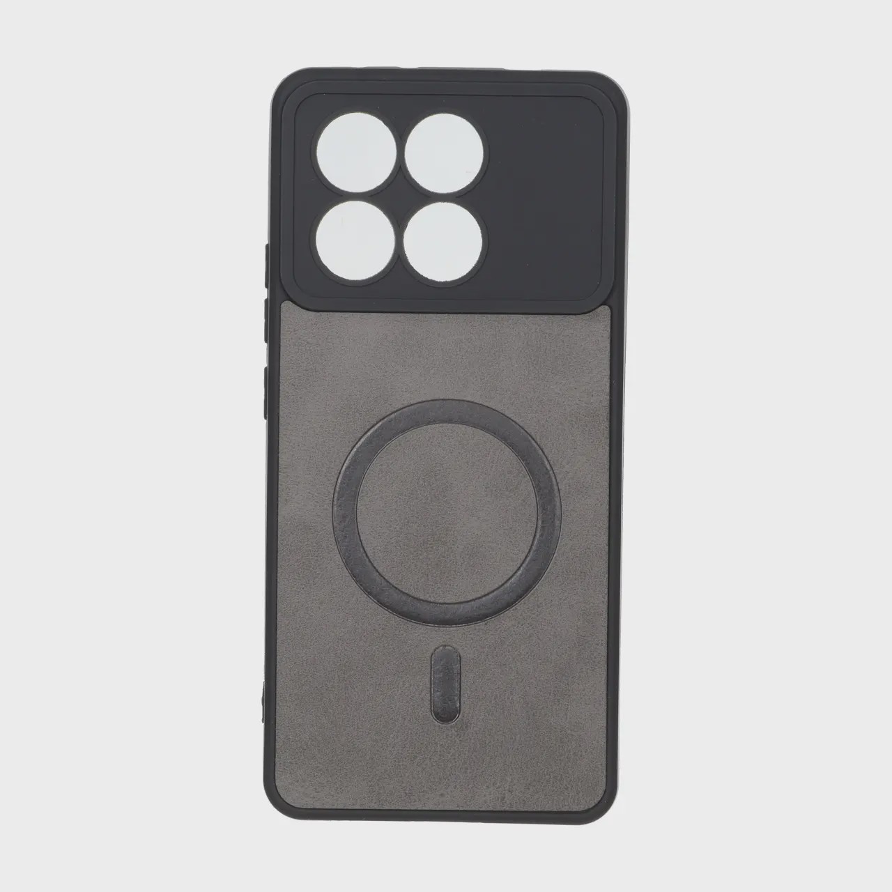 قاب گوشی Poco X6 Pro - Redmi K70E شیائومی چرمی MP TPU طرح مگ سیف محافظ لنزدار خاکستری کد 164667