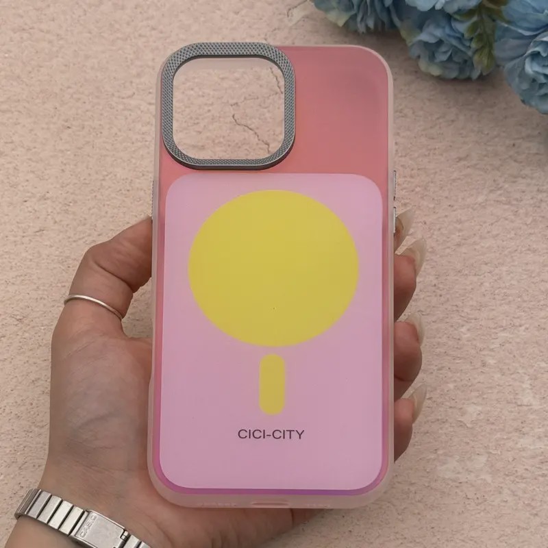 قاب گوشی iPhone 16 Pro Max آیفون اورجینال Bubble Case رنگی طرح مگ سیف سری 17 لنز برجسته کد 164123