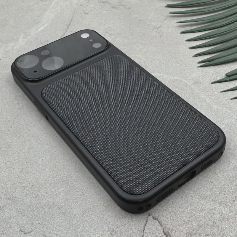 قاب گوشی iPhone 13 آیفون تبدیل سری 17 Tech Woven Case پشت سخت جیر محافظ لنز دار شیشه ای مشکی کد 166719