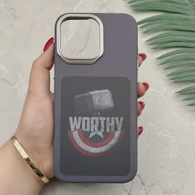 قاب گوشی iPhone 16 Pro Max آیفون فانتزی اسپرت HARD لنز سیلور طرح WORTHY کد 156651