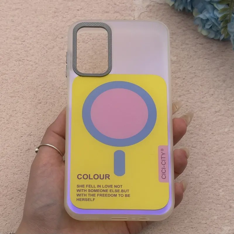 قاب گوشی Galaxy A14 سامسونگ اورجینال Bubble Case رنگی طرح مگ سیف سری 17 لنز برجسته کد 163943