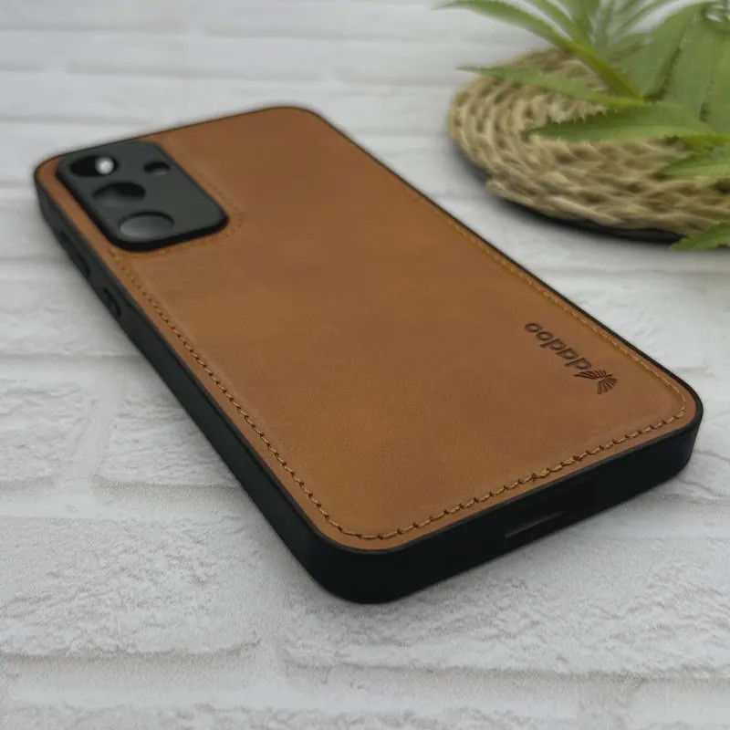 قاب گوشی Galaxy A55 سامسونگ اورجینال برند DADOO دادوو 2026 طرح دوخت HARD چرمی محافظ لنزدار عسلی کد E19-155496