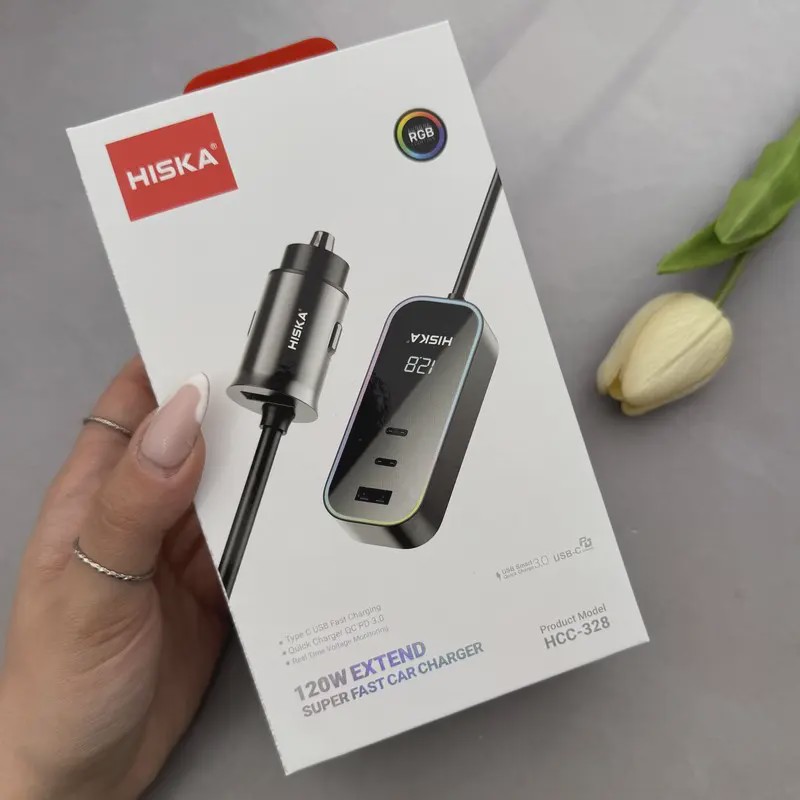 شارژر فندکی 120 وات هیسکا مدل HCC-328 کد Z8-140459