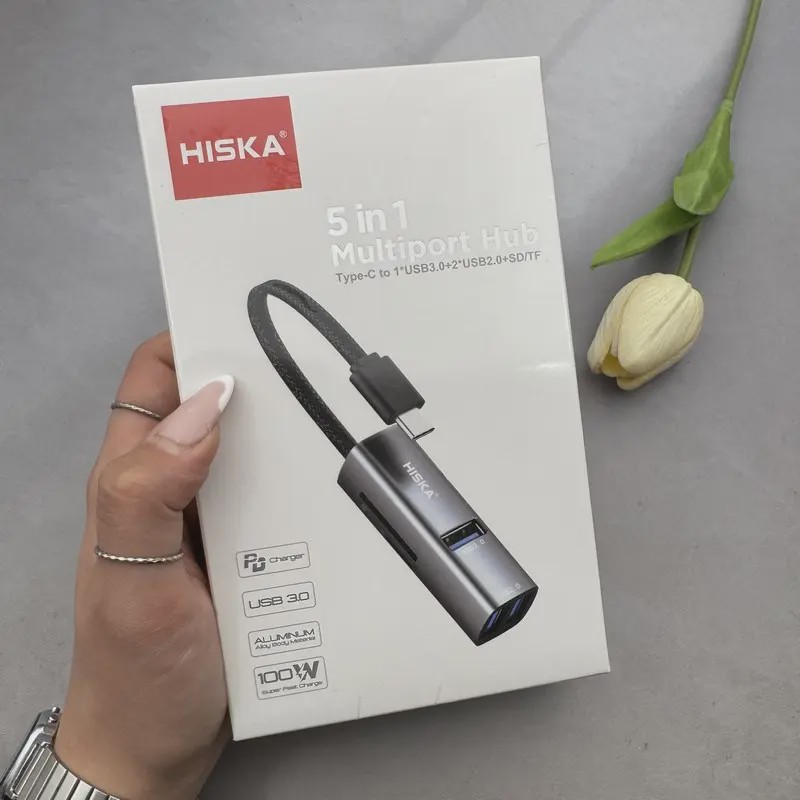 هاب پنج پورت USB-C هیسکا مدل HR-52 کد Z212-140443